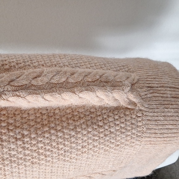 Sleeping On Snow Anthropologie Coastal Off The Shoulder Cable Knit Sweater Sz. L - Picture 8 of 14